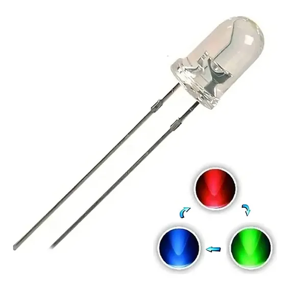 Led Rgb 5mm Pisca Piscante Alto Brilho Flash - Kit 50 Peças Foto 1