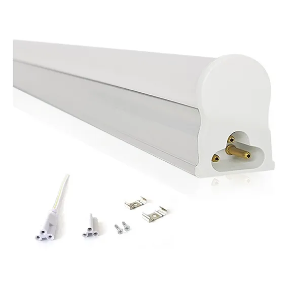 Led Tubular T5 30cm 6w C/ Calha Acoplada Completa Quente 3k Luz Branco-quente 110v/220v (bivolt) Foto 1