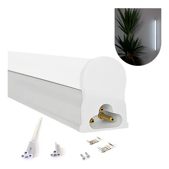 Led Tubular T5 60cm 10w C/calha Acoplada Completa Luz Frio Luz Branco-frio Foto 1
