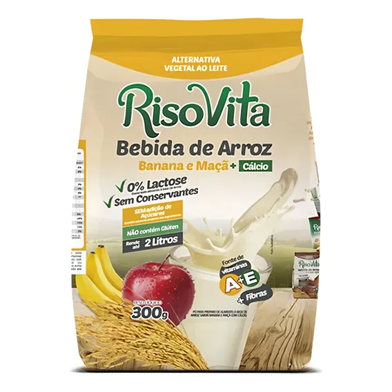 Leite De Arroz Em Pó Banana E Maçã Risovita Caixa 10 Sachês Foto 1