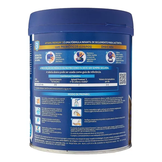 Leite Em P贸 Aptamil 3 Premium Prebi贸ticos 800g Foto 1