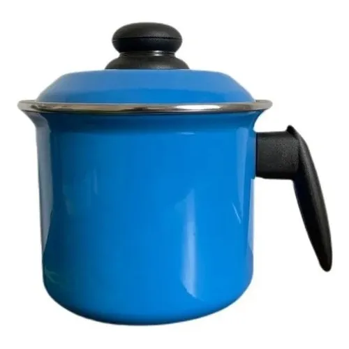 Leiteira Esmaltada 1,8 L Com Tampa Cores Lindas Cor Azul Foto 1