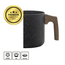 Leiteira Fervedor Caneco Antiaderente Cerâmica - Preto Foto mini 4