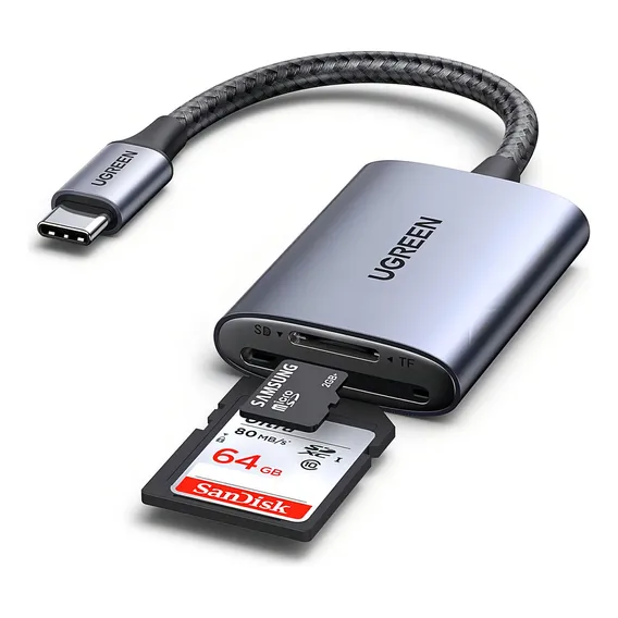 Leitor Cartão Memória Ugreen Usb C Para Cartão Micro Sd E Sd Foto 1