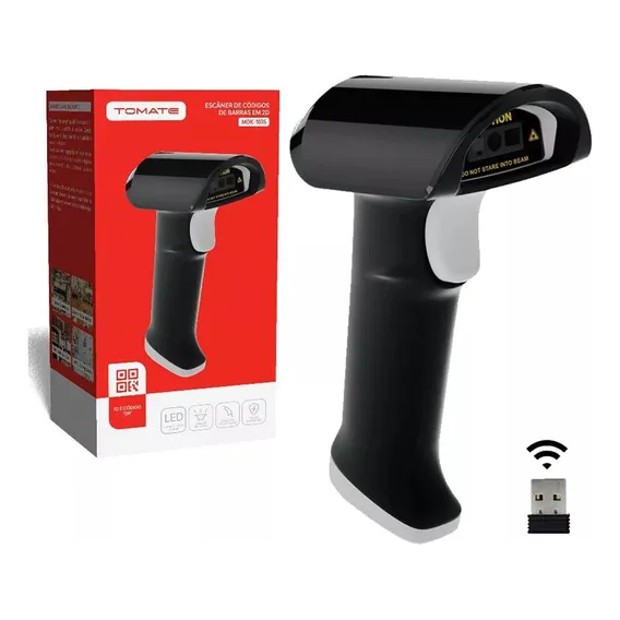 Leitor C贸digo De Barras Sem Fio Usb 1D2D Qr Code Danfe Foto 1