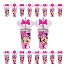 Lembrança Decoração Plasútil Festa Aniversário Minnie Rosa Kit C/ 15 Foto mini 1