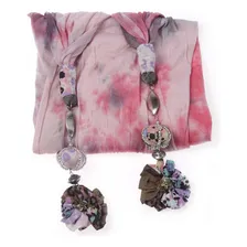 Lenço Pashmina Manta Cachecol Gola Pompom Inverno Feminino Foto mini 2