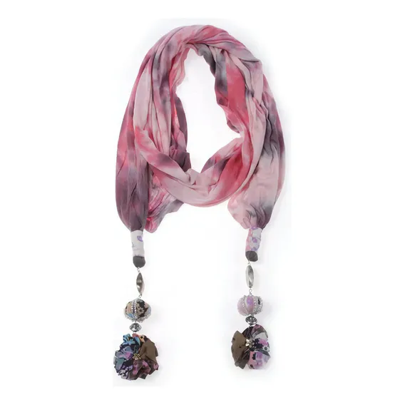 Lenço Pashmina Manta Cachecol Gola Pompom Inverno Feminino Foto 1