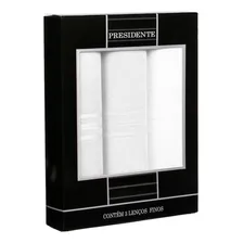 Lenço Presidente Branco 100% Algodão Masculino Cx Com 3 Unid Foto  mini 1