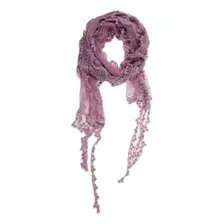Lenço Xale Echarpe Mini Pompons Feminino Luxo Festa Moda Cor Lilás Foto  mini 1