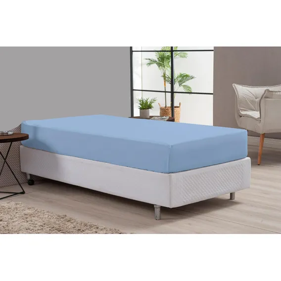 Lençol Avulso 180 Fios Percal Solteiro Azul 180 Fios Foto 1