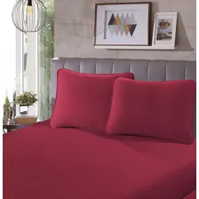 Lençol Avulso Solteiro Malha 100% Algodão Vermelho Sbx Foto  mini 1