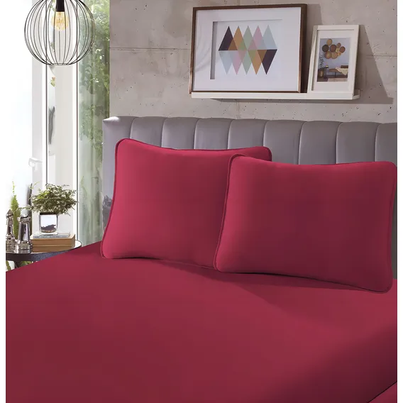 Lençol Avulso Solteiro Malha 100% Algodão Vermelho Sbx Foto 1