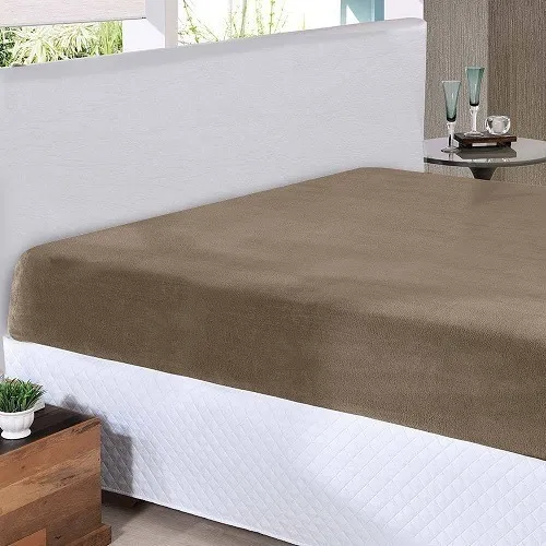 Lençol Baixo Casal Slip Plush Queen Size Hedrons Inove Foto 1