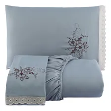 Lençol Cama Box Solteiro Conjunto 2 Pçs Bordado Com Elástico Foto mini 1