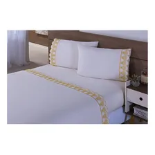 Lençol Cama Viúva 100% Algodão 200 Fios - Amarelo Foto  mini 1