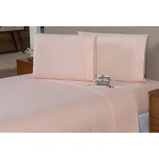 Lençol Casal 4 Pçs Slim Percal 200 F Vira P Palito 12 Cores Cor Rosa Desenho do tecido Liso Foto mini 2