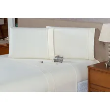 Lençol Casal 40cm Avulso C/ Elástico Percal 180 Fios Cor Palha Foto mini 1