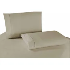 Lencol Casal Elastico 400 Fios Bege Jg De Cama Micropercal Foto mini 1