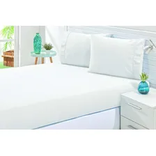 Lençol Casal Padrão Percal Algodão 180 Fios 03 Peças Branco Foto mini 1