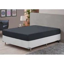 Lençol Casal Padrão Microfibra Avulso Liso Preto Foto mini 1