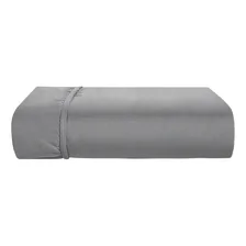Lençol Com Elástico King Size 100% Algodão Percal 200 Fios Cor Cinza Foto  mini 1