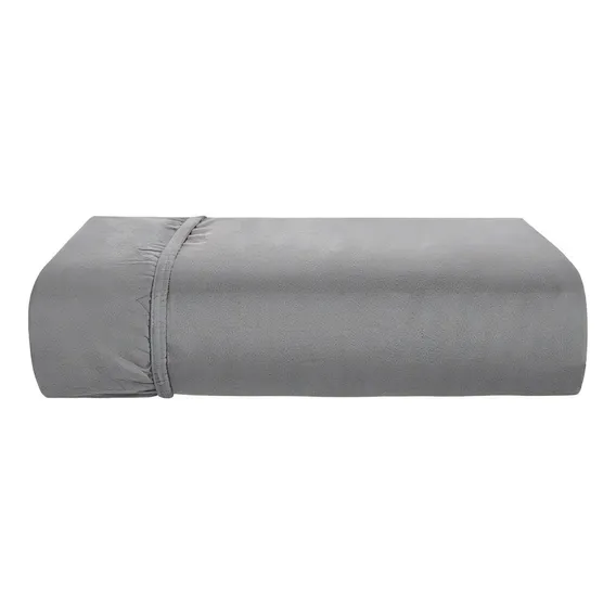 Lençol Com Elástico King Size 100% Algodão Percal 200 Fios Cor Cinza Foto 1