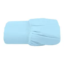 Lençol Com Elástico Solteiro Percal 200 Fios 100% Algodão Cor Azul Foto  mini 1