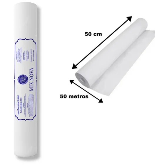 Lençol Descartável Papel Hospitalar Maca 50x50mt 1 Rolo Foto 1