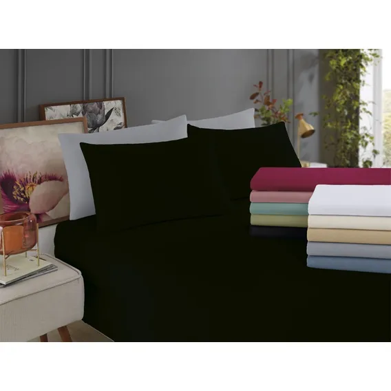 Lençol Malha Cama Queen Size Com Elástico Liso 100% Algodão Foto 1