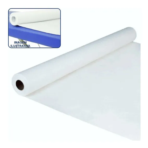 Lençol Papel Maca Hospitalar 70cmx50m Branco Luxo 10 Rolos Foto 1