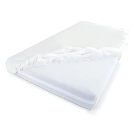 Lençol Plástico Capa Impermeável Com Elástico Solteiro Desenho Do Tecido Branco Foto 1