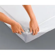Lençol Plástico Capa Impermeável Com Elástico Solteiro Desenho Do Tecido Branco Foto mini  3