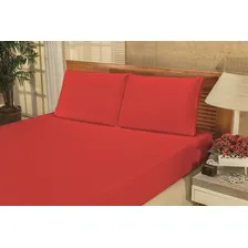 Lençol Solteiro Box Liso 2 Peças Elástico Bianca Vermelho Foto mini 1