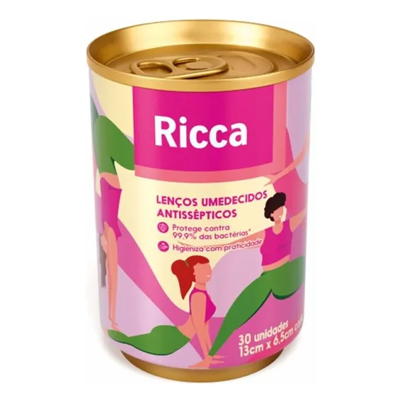 Lenços Umedecidos Antissépticos Ricca - 30 Unidades Foto 1