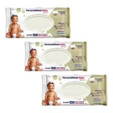 Lenços Umedecidos Personalidade Baby 100 Toalhinhas Kit 3 Un Foto mini 2