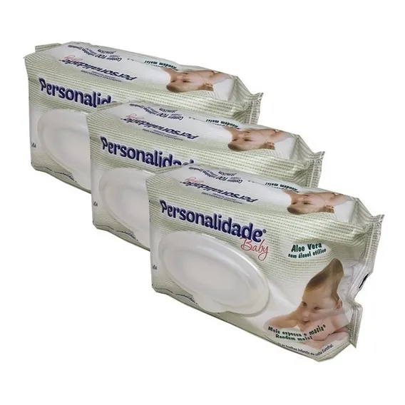 Lenços Umedecidos Personalidade Baby 100 Toalhinhas Kit 3 Un Foto 1