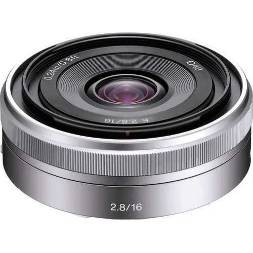 Lente Sony E 16mm F/2.8 - Sel16f28 + Nf-e ** Cor Prateado Foto 1
