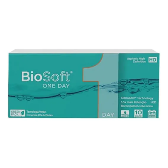 Lentes De Contato 1 Day Biosoft Com 10 Unidades Grau Cilíndrico Não Se Aplica Grau Esférico +3.75 Hipermetropia Foto 1