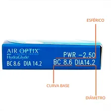 Lentes De Contato Air Optix Plus Hydraglyde - Mensal Grau Esférico -11.00 Miopia Foto mini  3