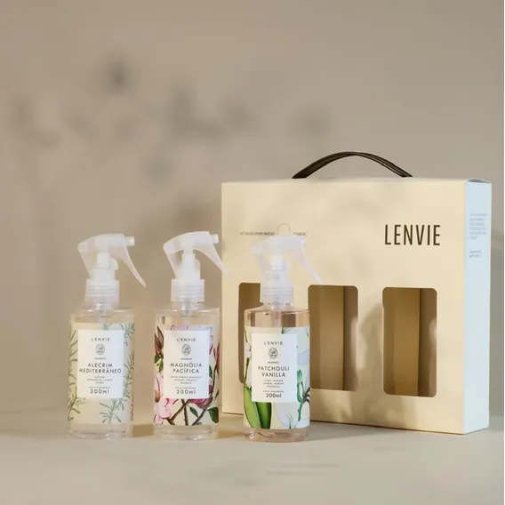 Lenvie Kit 3 脕guas Perfumadas 200ml Alecrim Magn贸lia Patchou Foto 1