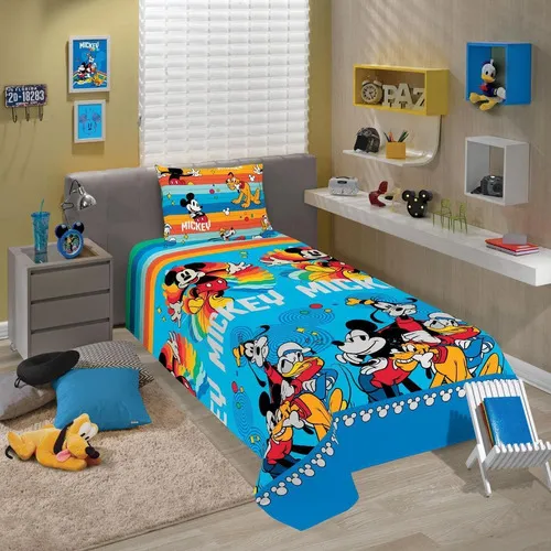 Lepper Kids Jogo Lençol Infantil Lepper Mickey Solteiro 2 Peças Jogo de lençóis Foto 1