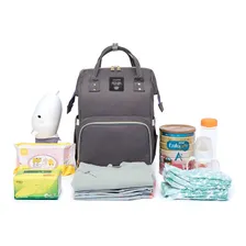 Lequeen Oficial Mochila Maternidade 25x40cm cor cinza feminina mãmãe bebê reforçada Foto mini  3