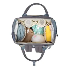 Lequeen Oficial Mochila Maternidade 25x40cm cor cinza feminina mãmãe bebê reforçada Foto mini 4