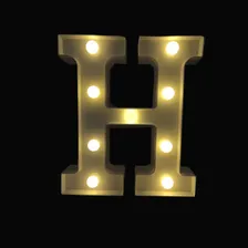 Letra Luminária Led 3d Decorativa Branco Hiperfesta Und Cor H Foto mini 3