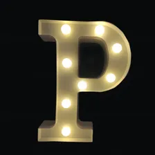 Letra Luminária Led 3d Decorativa Branco Hiperfesta Und Cor P Foto mini 3