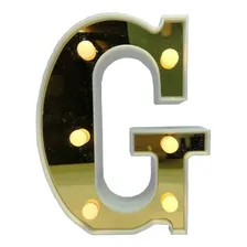 Letra Luminária Led 3d Decorativa Dourada Hiperfesta Und Cor G Foto mini 1