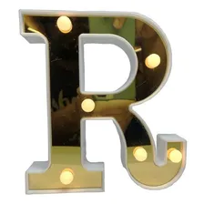 Letra Luminária Led 3d Decorativa Dourada Hiperfesta Und Cor G Foto mini 2