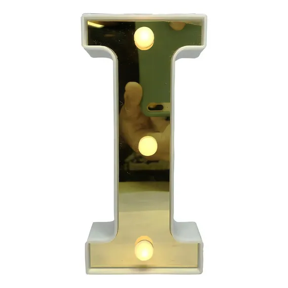 Letra Luminária Led 3d Decorativa Dourada Hiperfesta Und Cor I Foto 1