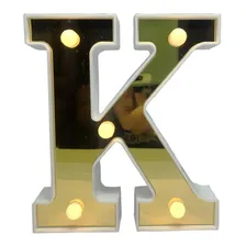 Letra Luminária Led 3d Decorativa Dourada Hiperfesta Und Cor K Foto mini 1